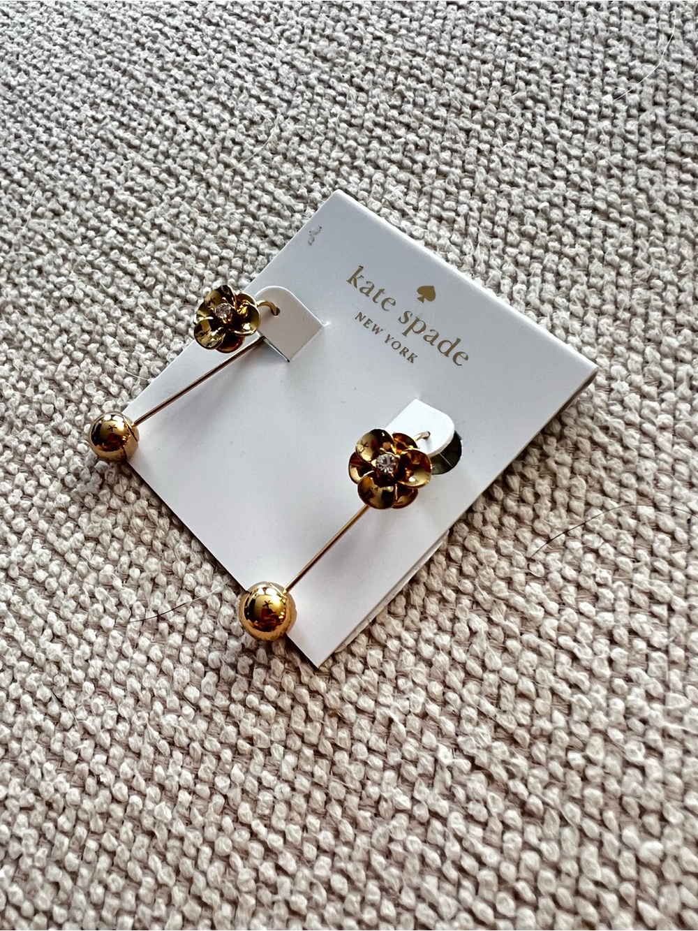 Kate Spade Shine On Flower Drop Earrings with Gold Accents - Picture 5 of 7